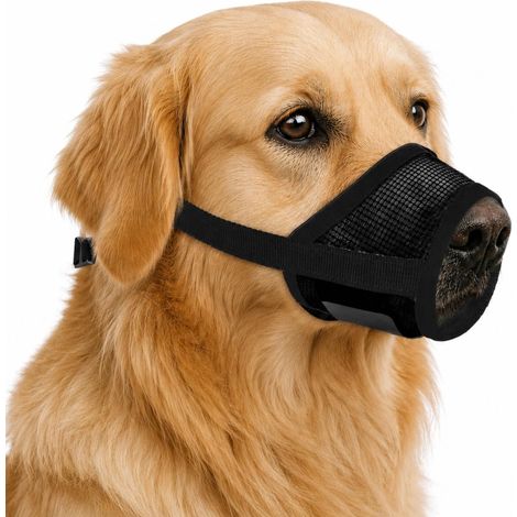 Museliere pour Chiens, Boucle Réglable Musoliaire Chien, Doux et Respirant Chien Muselière pour Petit Moyen Grand Chien(Teckel, Labrador, Chihuahua, Muselière), Dog Muzzle (Noir, M) (1/5)