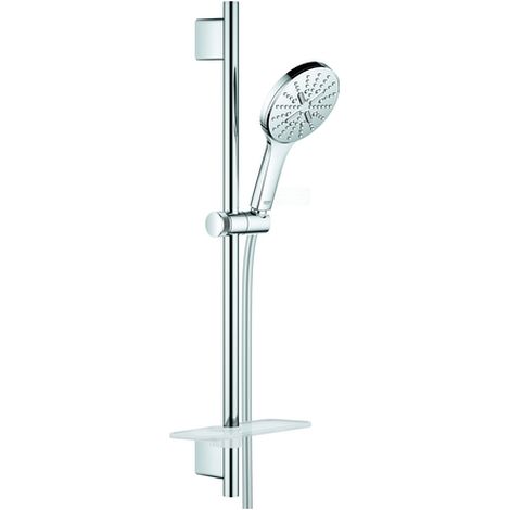 Grohe Rainshower SmartActive - Brausestangenset 130, 3 Strahlarten, 60 cm Stange und Schlauch, Chrom 26546000 (1/2)