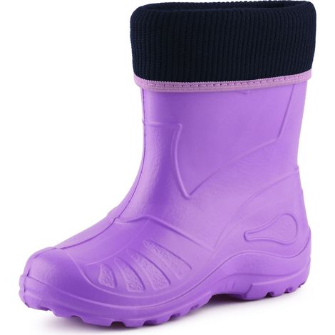 Ladeheid EVA Bottes de Pluie Unisexe Enfant Fille Garçon KL058 (Violet, 32 EU)