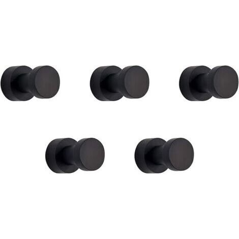 crochet mural, crochet pour serviette pour salle de bain, cuisine, porte, armoire&placard, 5 paquets(noir) (1/4)