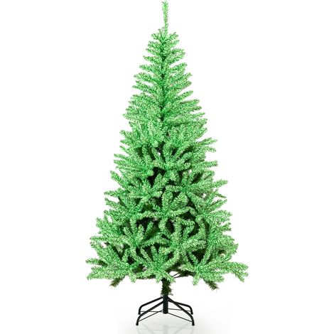 COSTWAY 180 CM Glow-in-the-dark Artificial Christmas Tree Hinged Xmas Tree (1/5)