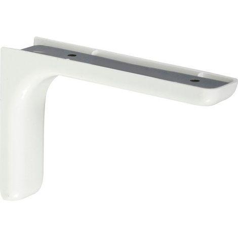 Staffa angolare in acciaio Leonard e plastica bianca, 80x117 mm.