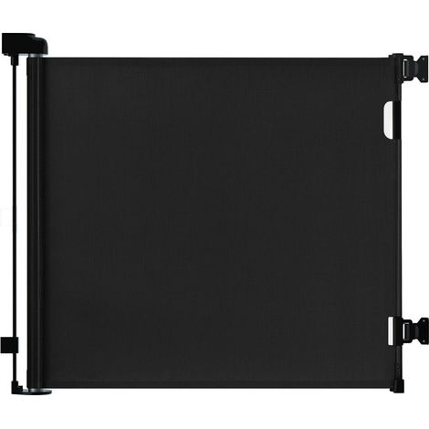 Barrière de Sécurité Rétractable 180x86 cm Grille de Protection Enroulable pour Bébé et Chien Chat Clôture de Sécurité pour Escaliers Portes et Couloirs Intérieur et Extérieur Noir (1/5)
