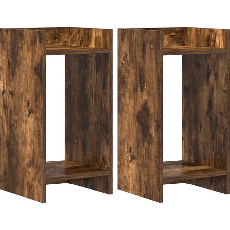 Plant Stand 2 pcs Smoked Oak 30 x 30 x 60 cm Engineered Wood vidaXL