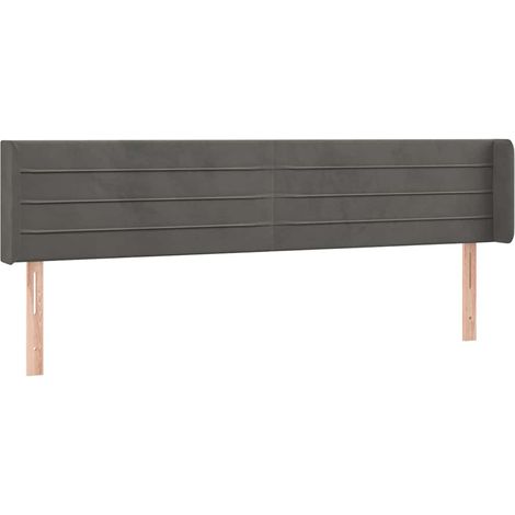 Maison Exclusive - Tête de lit avec oreilles Gris foncé 163x16x78/88 cm Velours (1/5)