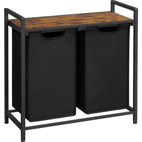 Rangement 73x33x72 cm – Structure métal + sacs Oxford – 2 bacs amovibles – Fixe – Pour maison, bureau, atelier (1/5)