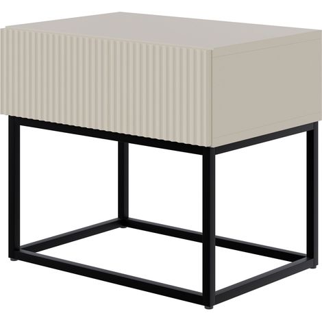 Selsey Veldio - Comodino con gambe nere - 50 cm - grigio beige (1/5)