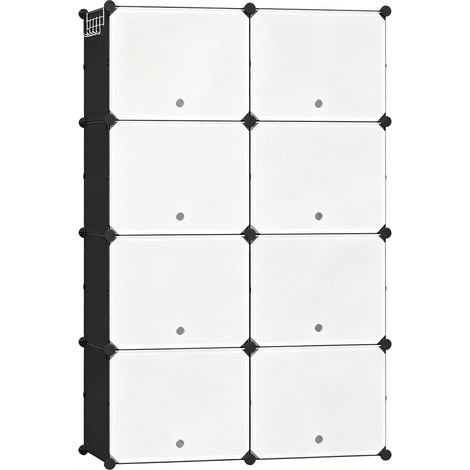 Scarpiera modulare DIY nera e bianca in ABS metallo e PP 94 x 36,5 x 144 cm (1/5)