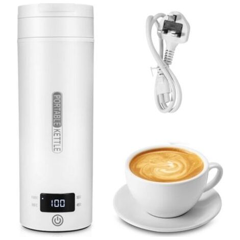 Bouilloire de voyage petite électrique 500 ml, 300 W bouilloire portable mini tasse d\'eau en acier arrêt automatique