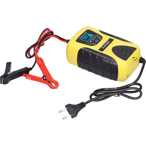 Chargeur de batterie intelligent 7 étapes 12V 7A avec écran LCD, fonction de réparation par impulsions pour voiture, tondeuse à gazon et moto, alimentation 100-240V UE (1/5)