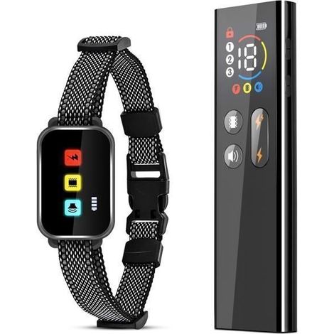 Collier de dressage 300mAh avec ecran LCD 8 niveau d'intensité réglables pour gros et petit chiens Animalerie securite - protection (1/4)