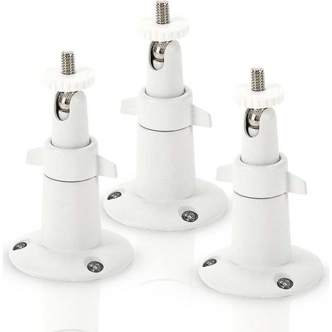 Metal Fixation Murale pour caméra de sécurité Intelligente Arlo - Fixation d'intérieur/extérieur Ajustable pour Les caméras Arlo et Autres modèles compatibles par (3 Pack, Blanc) (1/3)