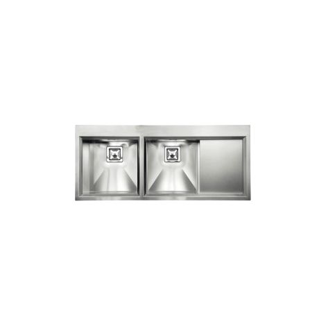 CM 012847.S3.01.2033 GLAMOUR MIX Lavello da Incasso 2 Vasche a Sinistra con Gocciolatoio Acciaio Inox Satinato (116x50x23 cm) colore Inox (1/5)