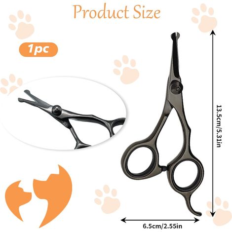 Ciseaux pour chien pour le soin du visage, des pattes, des oreilles et des yeux, longueur chat de 13,5 cm, ciseaux de toilettage de sécurité à bouts ronds, acier inoxydable revêtu de titane (1/5)