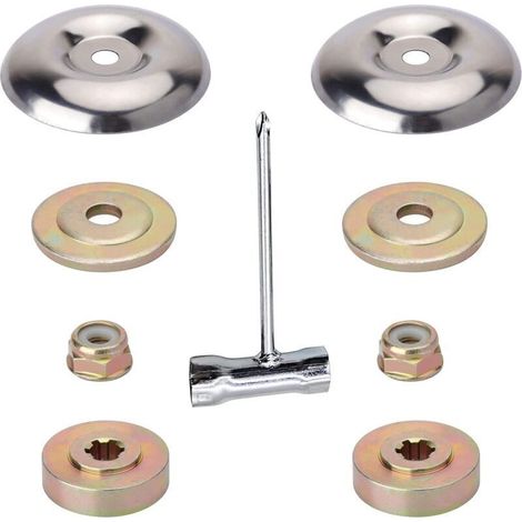 9 Pièces Kit Ecrou Tete Debroussailleuse, Kit Fixation écrou Lame Boîte, Débroussailleuse en Métal Accessoires, Kit De Fixation D'écrou De Lame De Gearbo en Métal, pour Tondeuse à Gazon (1/4)