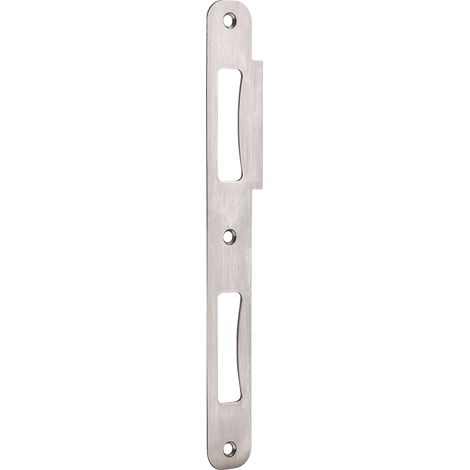 Doppeltürschließblech R9 bombiert, rechts, 210 x 24 x 1,5 mm, Edelstahl, 1 Stück Zubehör Beschläge Einstemmschlösser (1/2)