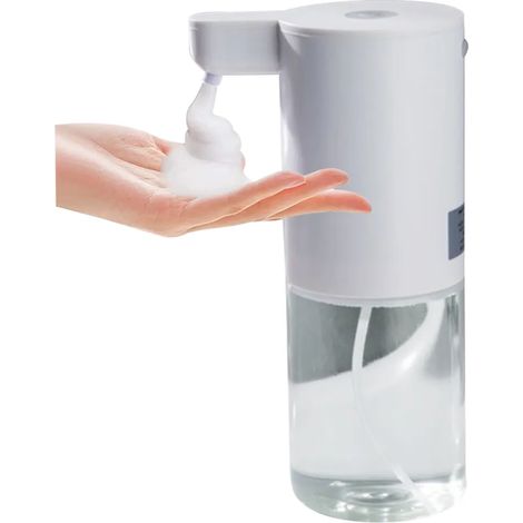 Automatischer Seifenspender, 350ml Berührungsloser Seifenspender USB-Aufladung IPX4, ABS & PP-Material, Weiß (1/5)