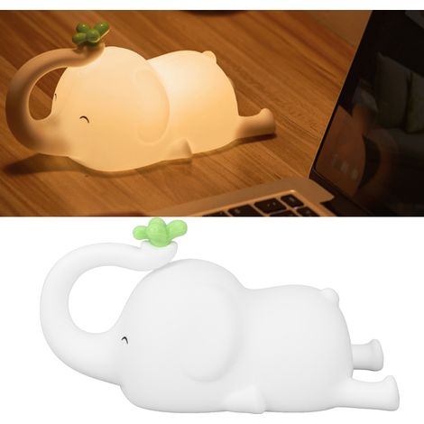 Veilleuses éléphant pour chambre d'enfant, veilleuses kawaii en silicone, décoration de chambre, rechargeables par USB, jolie lumière, cadeau pour bébés (1/5)