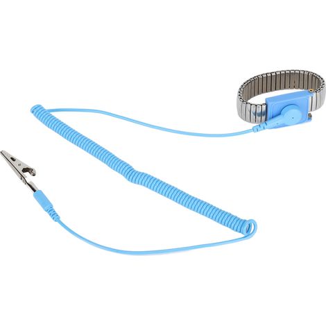 Bracelet antistatique poignet acier inoxydable resiste abrasion reglable clip metal puissant corde spirale atelier electronique (1/5)