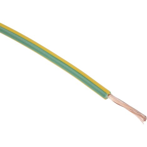 Fil électrique RS PRO 2491X, 30 1,5 mm² 16 AWG Non blindé, 750 V, PVC Vert/Jaune, 100m ( Prix pour Bobine de 100 Mètres )