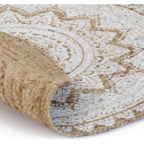 Maison Exclusive - Teppich Jute Geflochten Bedruckt 150 cm Rund