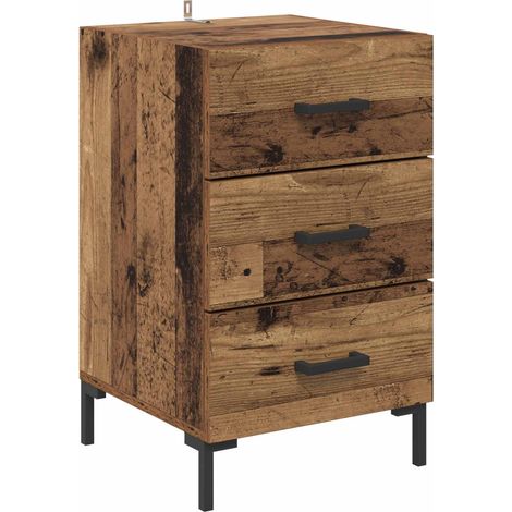 Maison Exclusive - Nachttisch mit Schubladen Altholz 40 x 40 x 66