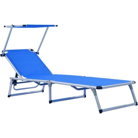 Maison Exclusive - Klappbare Sonnenliegen mit Dach 2 Stk. Alumini