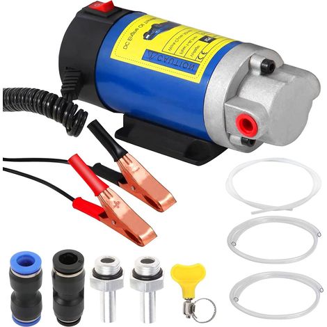 Pompe à Huile Diesel 12V 100W Pompe Electrique Vidange Huile Moteur Electrique Gasoil Pompe de Transfert d'aspiration de Récupératio pour Changement de Diesel d'extracteurs de Fluide de Voiture (1/5)