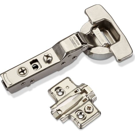 SOTECH 2 Stück Master Toolless T45 Topfband werkzeuglose Topfmontage Mittelanschlag 110° mit Dämpfer (Soft-Close) und Kreuzplatte mit Langlochverstellung (1/5)