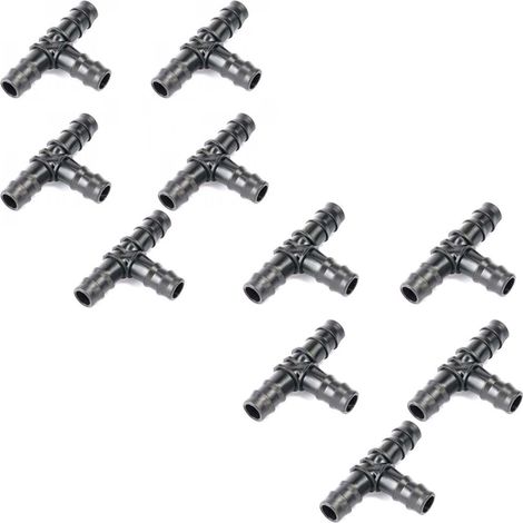 Lot de 10 connecteurs en T pour tuyau 16 mm arrosage - jardiboutique (1/2)