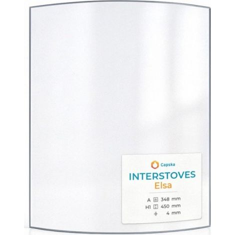 Vitre Interstoves ELSA - Verre Courbe pour poêle à bois - 348 x 450 mm (A x H) - 4 mm (1/5)