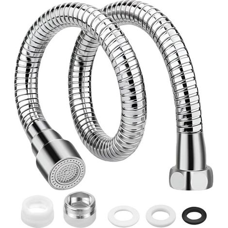 1 Pièce Rallonge Robinet Cuisine Rotation à 360 ° Prolongateur Robinet Réglage de La Sortie D'eau en 2 étapes Acier Inoxydable Extension Robinet Cuisine au Balcon de L'hôtel de Toilette (30cm) (1/5)