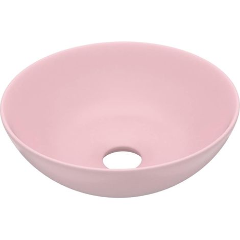Lavabo vasque à poser Luxueux, Bac à laver, Céramique Rose mat Rond OIB6396E (1/5)