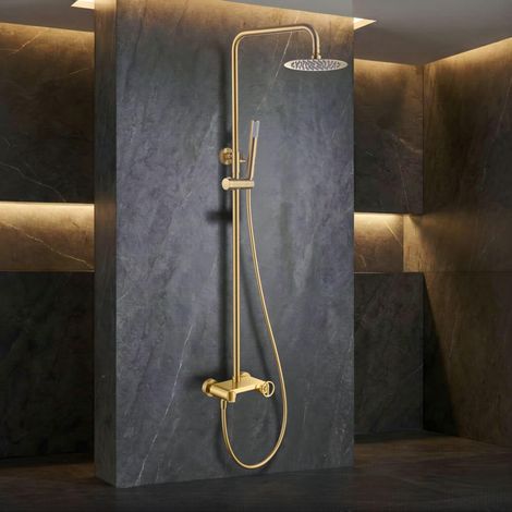 IMEX - columna ducha monomando con grifo oro