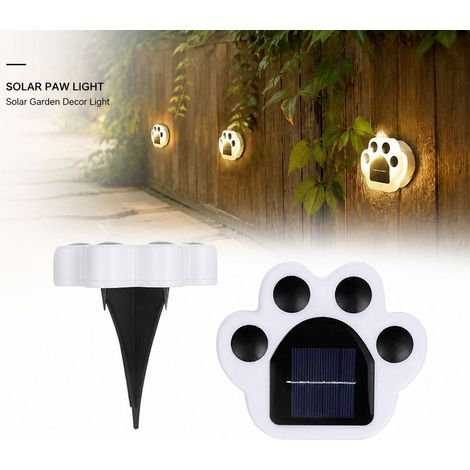 Toivize-Lampe Solaire - Bear's Paw - ABS IP65 Lumière Chaude 4LED Jardin Allée Sol Mur Automatique Étanche Design Élégant Facile (1/4)