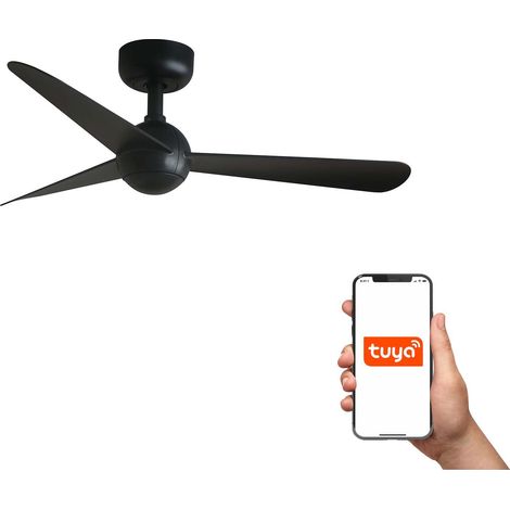 Faro Sfera Petit ventilateur de plafond à 3 pales noir mat, système intelligent Tuya (1/3)
