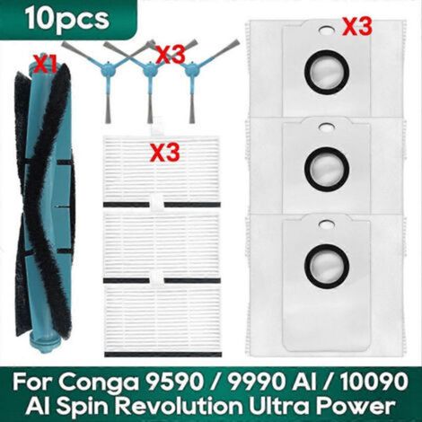 Filtro HEPA para cepillo principal lateral Cecotec Conga 9590 9990 AI 10090 AI Spin Revolution Ultra Power Home