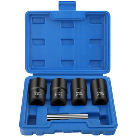 Tonysa – Extracteur d'écrous et boulons 5 pièces – Acier chrome-vanadium – Pour vis endommagées, rouillées, gelées – Boîte de rangement incluse