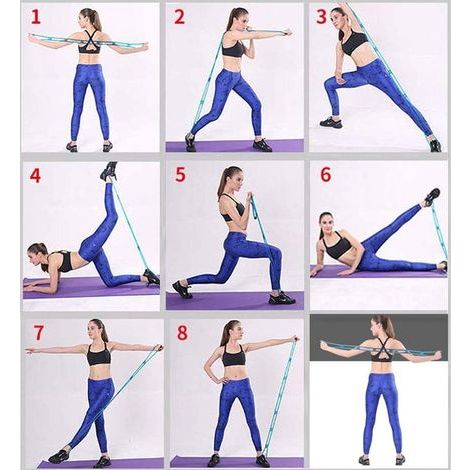 Bande élastique de résistance à 7 anneaux, bande Miracle Miles, étirements de yoga, bras, épaules, pieds, jambes, fitness à domicile, bande de résistance.