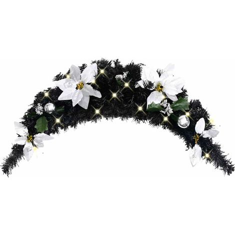 Arche de Noël Lumineuse LED Décoration Fêtes Intérieur Extérieur PVC Noir Argenté 90 cm - PANGIVO (1/5)