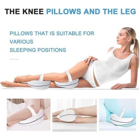 Oreiller pour genoux, édition améliorée 2026, pour dormeurs latéraux, oreiller orthopédique en mousse à mémoire de forme, blanc (1/4)