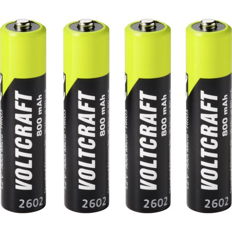 VOLTCRAFT  Micro (AAA)-Akku NiMH 800 mAh 1.2 V Ready to use 4 St. (1/4)