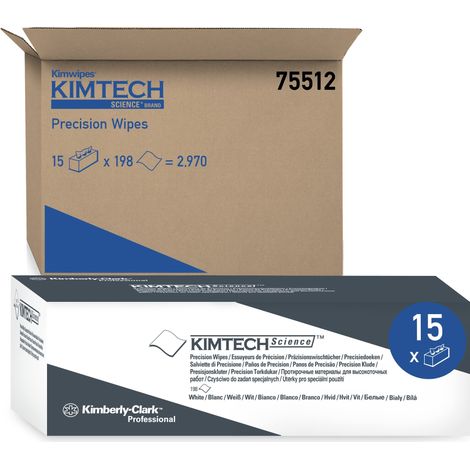 Kimtech Science 7551, Salviette di Precisione, 15 Confezioni x 198 Fogli a 1 Velo, Colore Bianco (1/5)