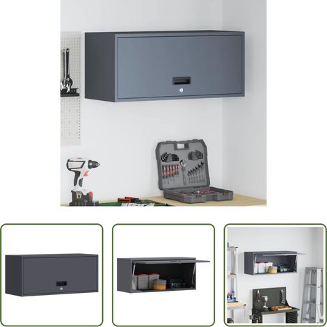 Rangement garage - Armoire murale pour garage Anthracite 80 x 33 x 35 cm (1/5)