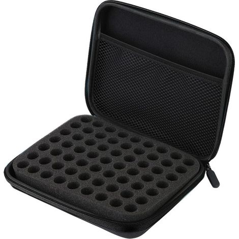 Tragbare Aufbewahrungsbox mit 63 Fächern für ätherische Öle zur Aromatherapie (schwarz) (1/5)