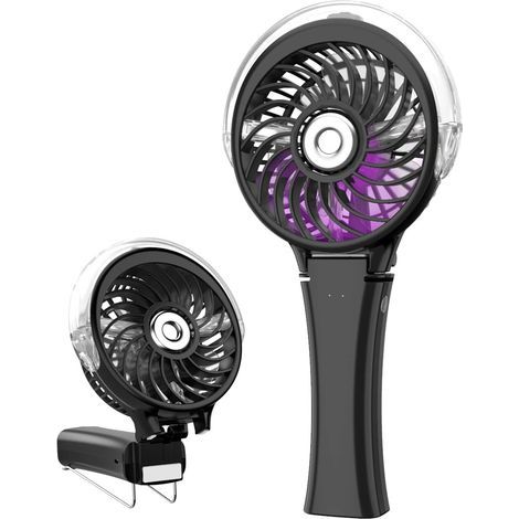 Kleiner, faltbarer, tragbarer USB-Ventilator (hellschwarz) (1/5)