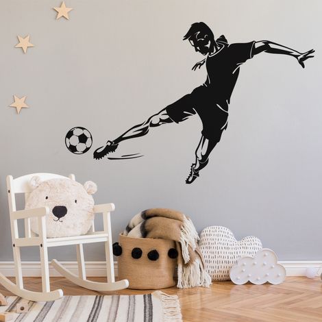 Sticker Mural - Footballeur - 17x26 cm - Noir (1/3)