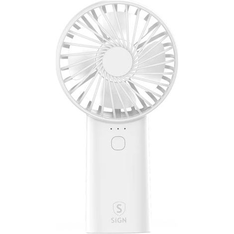 Ventilateur portable mini USB SiGN avec lampe - Blanc-AquaForge (1/5)