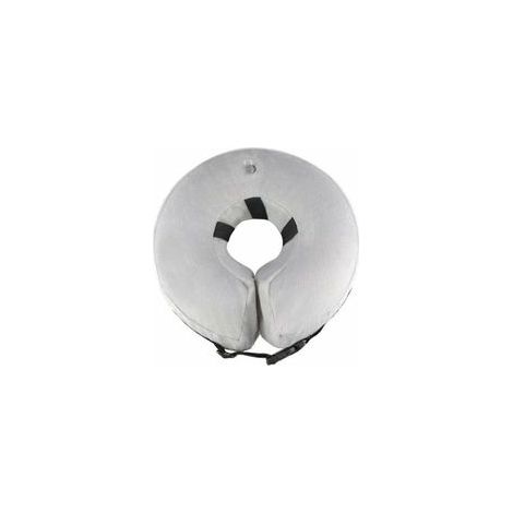 Collier gonflable de protection pour chien, gris, taille S, réglable avec velcro – (1/5)