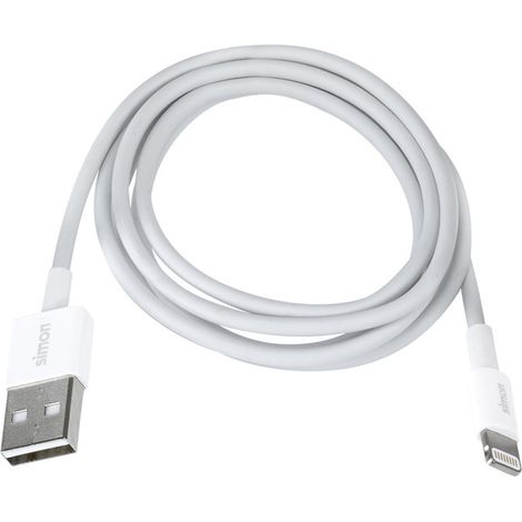 C ble LIGHTNING - USB A blanc 1m Certifi MFI SIMON (1/2)